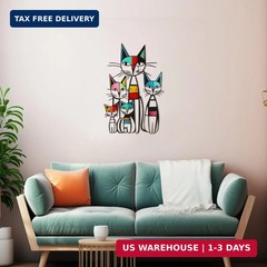 Wesiti Cat Wall Art Decor Metal Cat Wall Sculptures Room Decor for Cats Lover 10