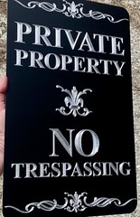 Engraved Private Property No Trespassing Metal 9.5×15 Keep Out Warning Sign