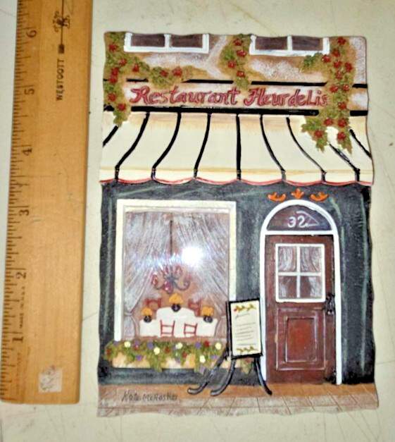 KATE MCROSTIE Storefront Library Restaurant Cafe Theme 3-D Wall Decor Tile
