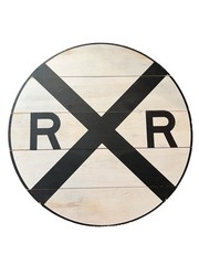 Wooden Railroad Crossing Sign Wall Hanging Art Railfan Trainspotter 20″ x 20″