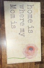 Wood Plaque Rectangular Floral Inspirational Mom Decorative Hanging Beige Pink