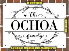 Ochoa Family Decorative Metal Door or Wall Plaque (Style 1)