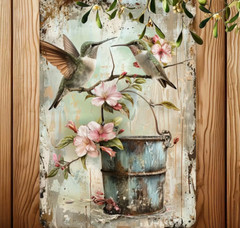 Hummingbirds Wall Decor French Country Vintage For Any Room Metal Tin Sign 8×12