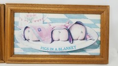 2 Figi Graphics Framed 11.5″X6.5″ Pigs in a Blanket & Pig Out Print by Darcy