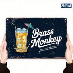 Brass Monkey Cocktail Retro Metal Sign Tropical Bar Drink Decor for Cocktail Fan