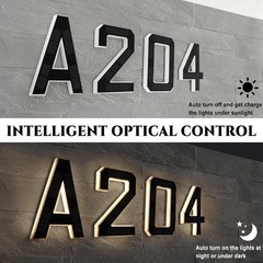 ISUNMEA 9 Inch Solar Lighted House Numbers for Outside, Light Up 9IN, 7-Black