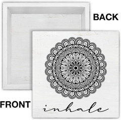 Zen Decor, Spiritual Decor, Inhale Mandala Wood Sign Home Office Meditation Room