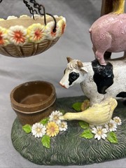 Farm Animal Home Sweet Home Interior Decor Ceramic Painted Statue Figure 9″