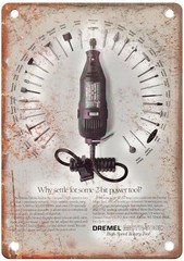 Dremel Rotary Tool Sign Vintage 1995 Aluminum Metal Plaque 8×12 Inch