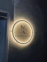 Custom Circular Acrylic Signage with UV Print & LED Halo Lighting