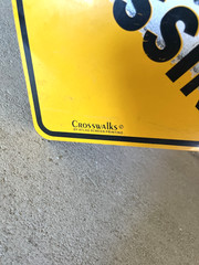 WOLF CROSSING METAL 12” YELLOW SIGN MADE BY CROSSWALKS