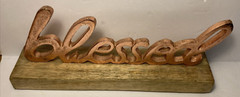 BLESSED Metal and Wood Plaque – Handcrafted, Christian Faith, Religious USA