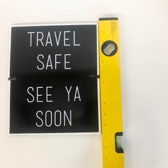 Interchangeable Hanging Sign Decor WELCOME HOME & TRAVEL SAFE, Black 9×11 in