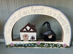 Hand Painted Wooden Home Sign Interchangeable Holidays Grannycore Decor