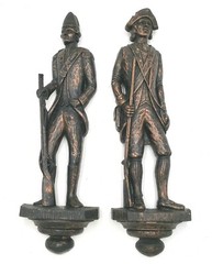 1971 Dart Revolutionary War Soldiers Wall Plaque Set 19×5.5 In Bronze Resin USA
