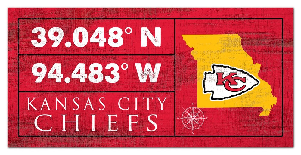 Coordinates Color 6×12 – N2047 – Kansas City Chiefs – MDF Wood