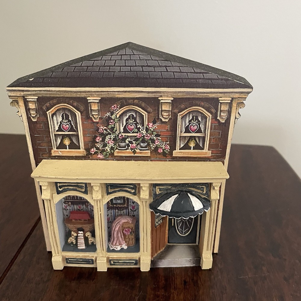 Gail Duke Dresden Plate Village Collection Wood Wooden Store Front