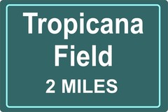PERSONALIZED Tropicana Field Stadium Tin Sign ADD Your Milage Baseball