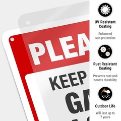 Rust-Free 10×7 Please Keep Gate Closed Sign – Durable Aluminum & Fade Resistant