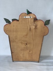 Vtg Wood Apple Basket Wall Pocket Hanging Decor Country Kitchen Farmhouse Plaque