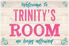 TRINITY’S Room Kids Bedroom Sign Personalized Metal Sign 108120089160