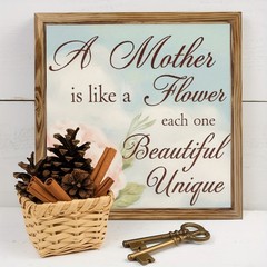 A Mother Is Like A Flower Wooden Sign Mother’s Day Appreciation Home Decoration