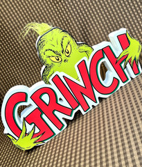 2020 Dr Seuss Designs Hobby Lobby 15″ Wood Slab Grinch Christmas Holiday Plaque