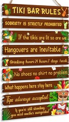 Tiki bar decorations Funny Tiki Bar Rules Sign Tiki Bar Wall Decor for Home Bar