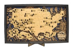 Handmade Wood National Parks Travel Map