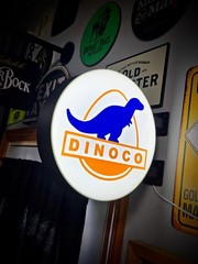 Dinoco Round LED Light Box | USB Powered Garage Sign | RGB Option