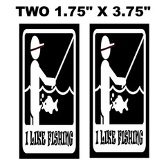 Fishing Sticker Sign I Like Fishing Funny Peel & Stick Sign 4 Sizes