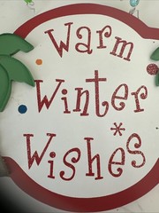 Tropical Warm Winter Wishes Wall Plaque