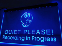 Recording in Progress Quiet Please LED Sign Studio Sound Engineer Voice Over