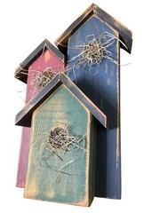 Birdhouse Rustic Country Wall Hanging Home Decor Farmhouse Solid Wood
