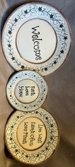 3 Wood Hanging Plates Welcome – Faith Love Hope-Live Well Laugh Often Love Much