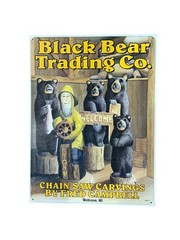 Vintage 1997 Black Bear Trading Company tin sign