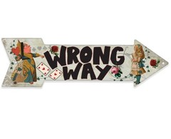Metal Sign – Wrong Way – Directional Arrow Sign – Durable Metal Sign – Nursery