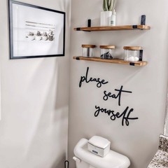 Please Seat Yourself Metal Wall Sign for Bathroom, Cafe & Restaurant Decor
