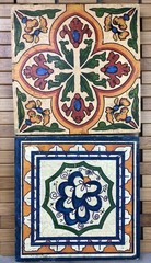 Lot of 2 Decorative Tile Wall Plaques 7.5″ Talavera Style Hanging Trivets Lowe’s