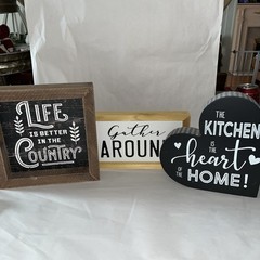Set Of 3 Wooden Farmhouse Plaques- Excellent Conditioner