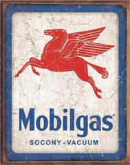 Desperate Enterprises Mobilgas Pegasus Tin Sign – Nostalgic Vintage Metal Wall D