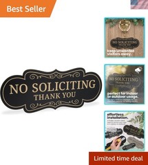 Versatile Outdoor No Soliciting Sign – 7” x 2.8” Weather-Resistant Acrylic