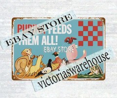 checkerboard livestock feed Zoo Dog Food Cattle Cow Dairy Pig Hog tin sign