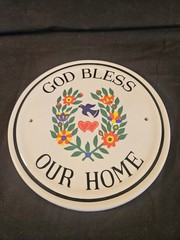 Hex Sign God Bless Our Home Agate 108 California 10″