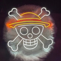 One Piece Skull Neon Sign, Pirate Skull Neon Light, Anime , Custom Neon Led,