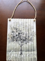 “Gather” Home Decor Tree Metal Hanging Sign Hobby Lobby 11×7.5 Inches