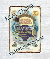 1890s Brewing beer Cincinnati metal tin sign tavern brewery rusticbar