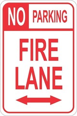 Wall Decor Sign No Parking Fire Lane pre drilled Holes Weatherproof Aluminum Met