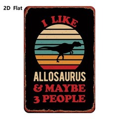 20.32×30.48 cm Metal Dinosaur Sign, Rustic Wall Art