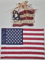 wood US Flag – My Country Tis of Thee home wall door decoration, & garden flag